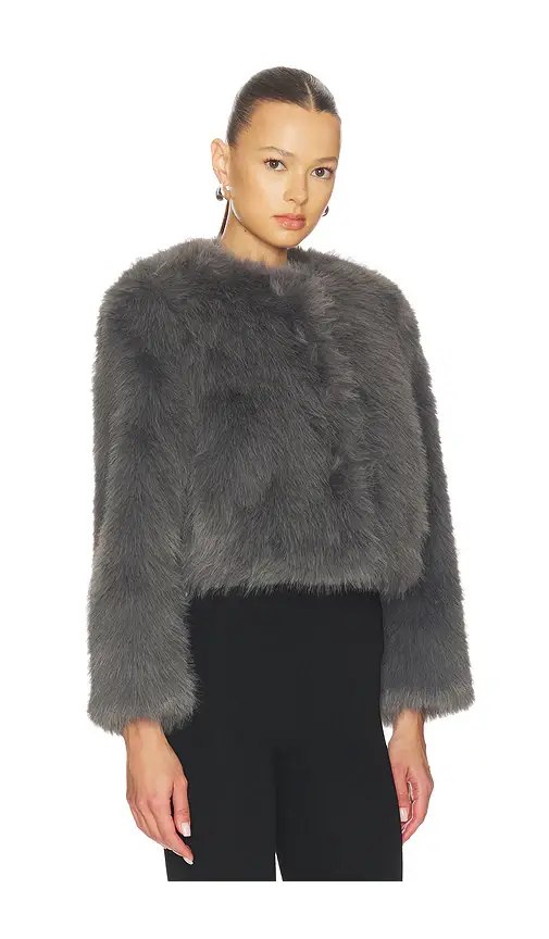 Misa Los Angeles Jordyn Cropped Faux Fur Jacket | Thumbnail 2 Misa Los Angeles Jordyn Cropped Faux Fur Jacket | Thumbnail 2