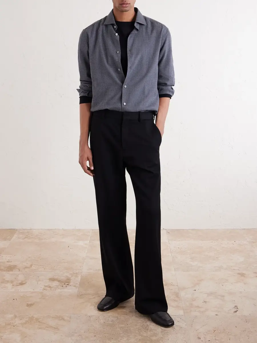 Zegna Checked Cashco-Twill Shirt - Men | Thumbnail 2