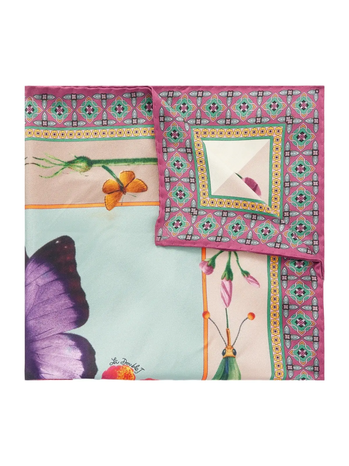 La DoubleJ Printed Silk Pocket Square - Men