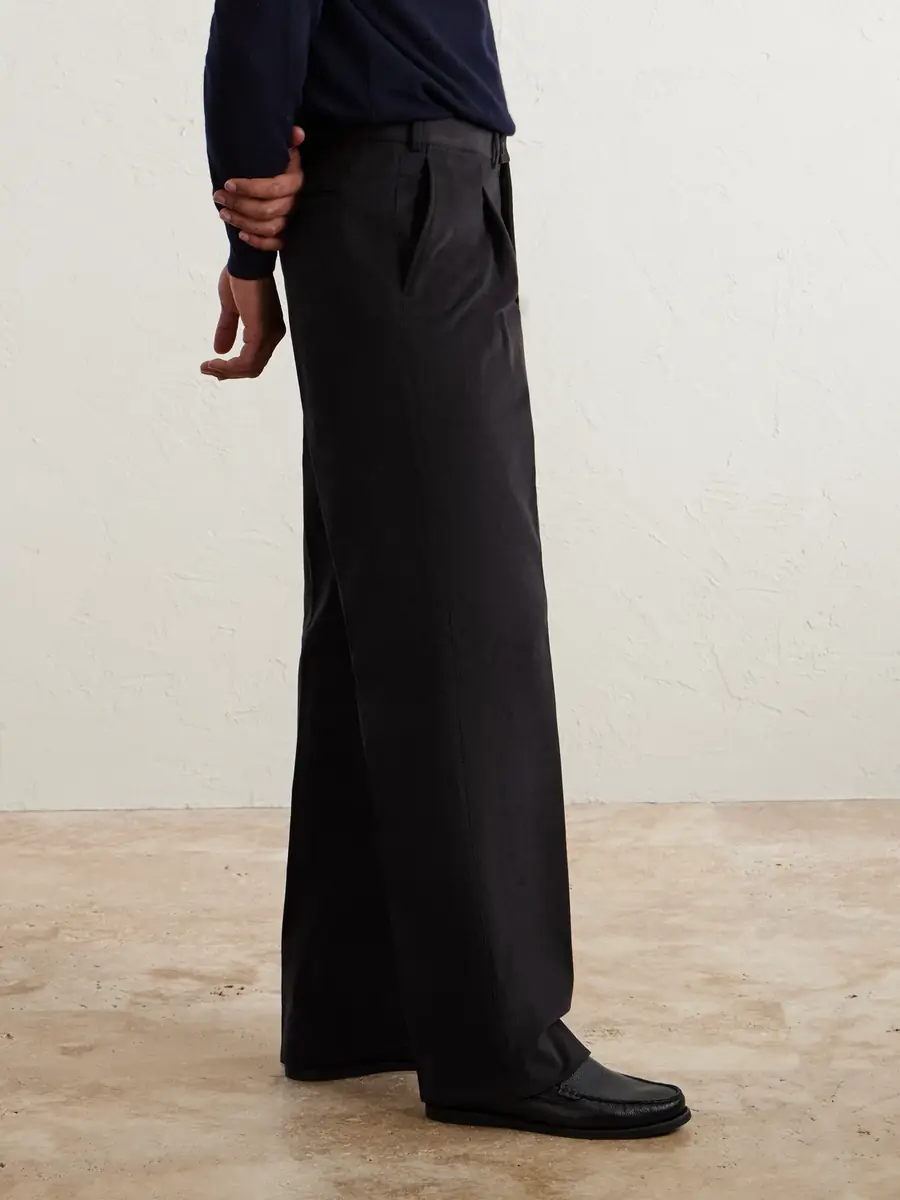 Saman Amel Amo Straight-Leg Brushed Cotton-Blend Twill Sui Trousers - Men | Thumbnail 3