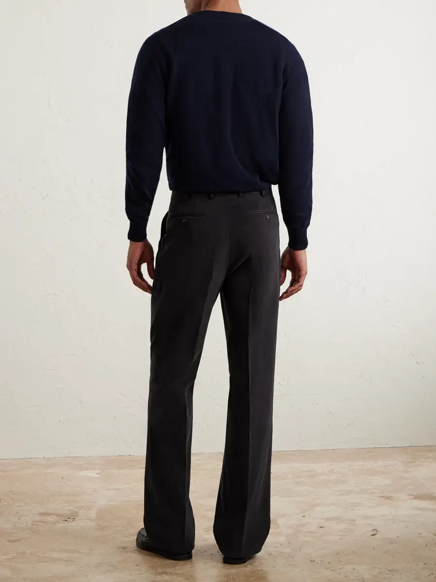 Saman Amel Amo Straight-Leg Brushed Cotton-Blend Twill Sui Trousers - Men | Thumbnail 4