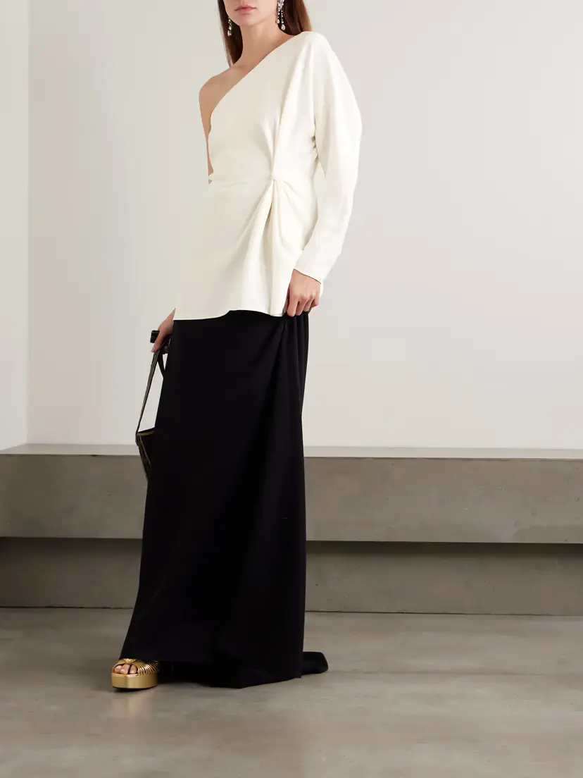 Valentino Garavani Asymmetric One-shoulder Silk-cady Top | Thumbnail 2
