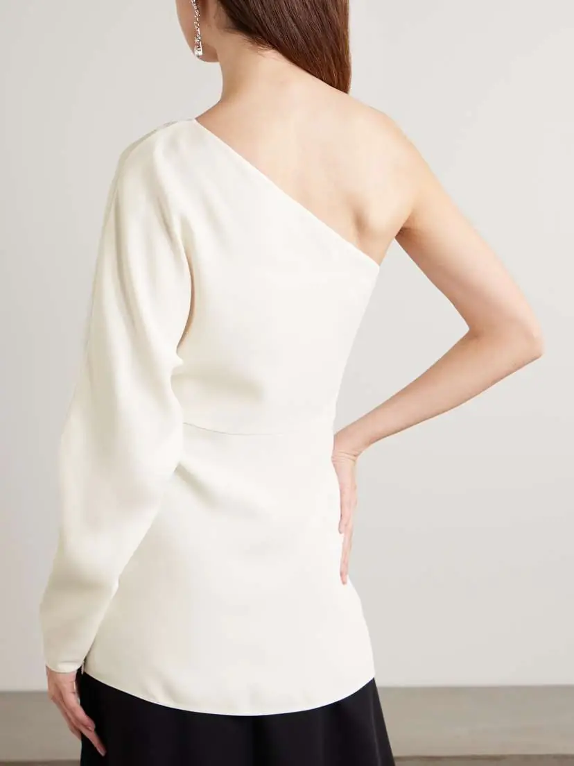 Valentino Garavani Asymmetric One-shoulder Silk-cady Top | Thumbnail 3