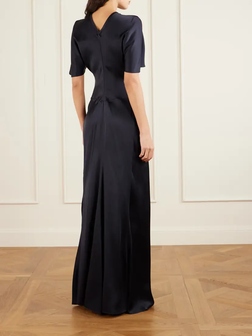 Victoria Beckham Ruched Satin Maxi Dress | Thumbnail 3