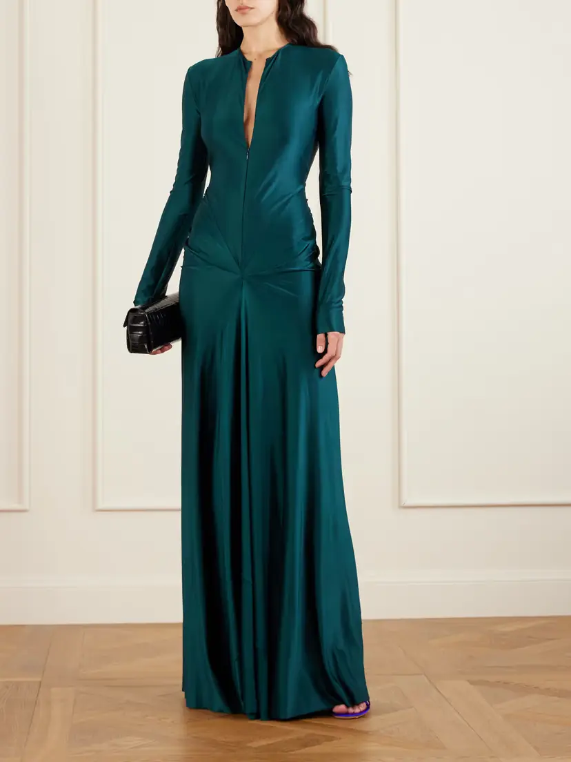 Victoria Beckham Gathered Satin Gown | Thumbnail 2