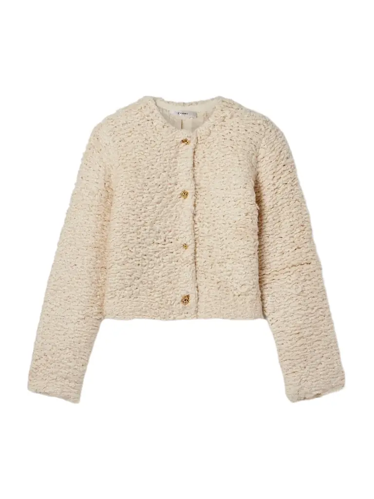 Frame The Shag Cropped Knitted Cardigan | Image 1 Frame The Shag Cropped Knitted Cardigan | Image 1