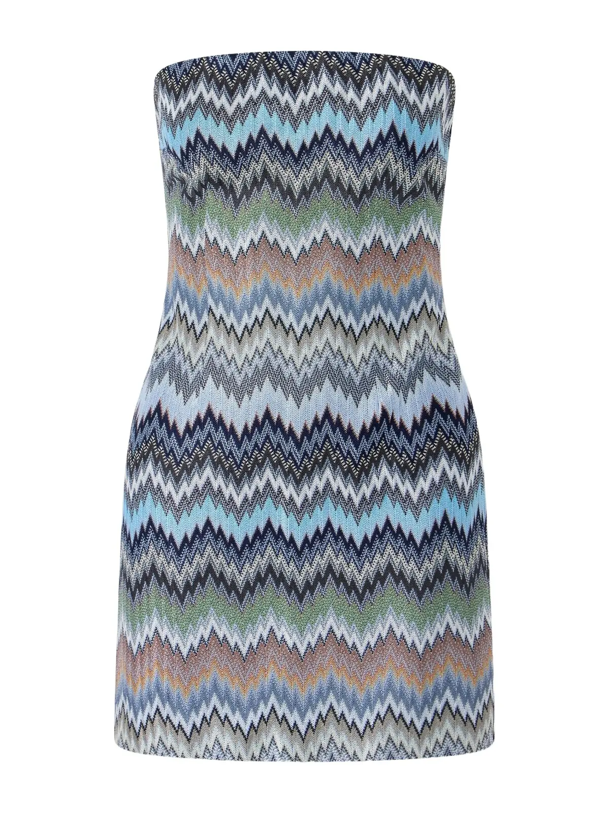 Strapless Striped Crochet-knit Mini Dress Strapless Striped Crochet-knit Mini Dress