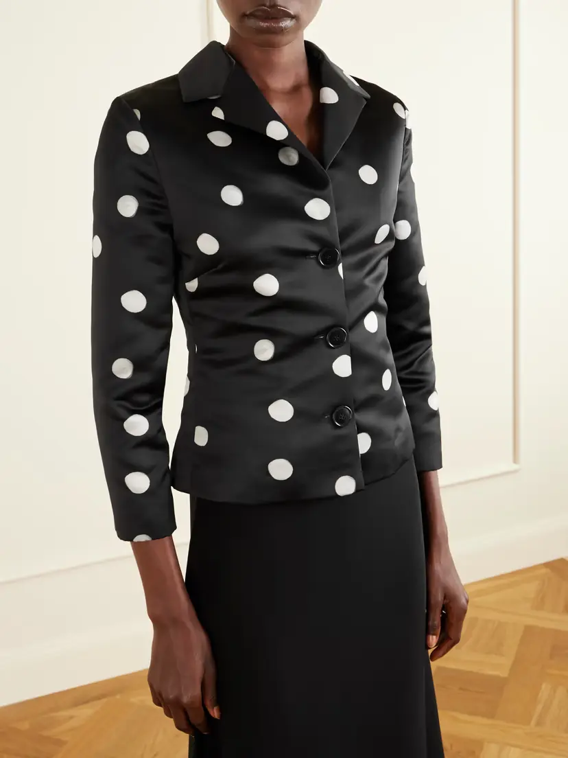 BERNADETTE Elle Polka Dot Duchesse-satin Jacket | Thumbnail 3 BERNADETTE Elle Polka Dot Duchesse-satin Jacket | Thumbnail 3