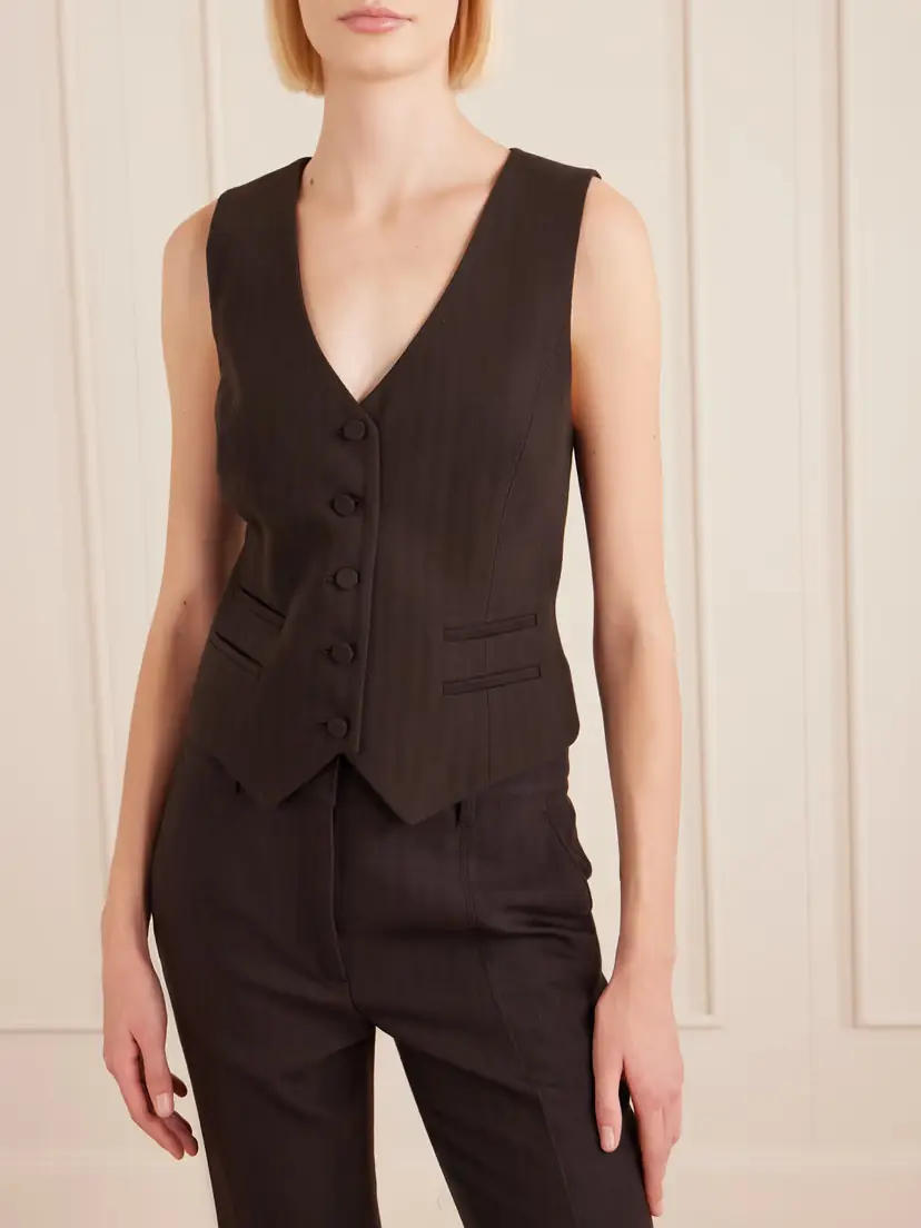 Gabriela Hearst Coleridge Striped Herringbone Wool-blend Gilet | Thumbnail 3 Gabriela Hearst Coleridge Striped Herringbone Wool-blend Gilet | Thumbnail 3