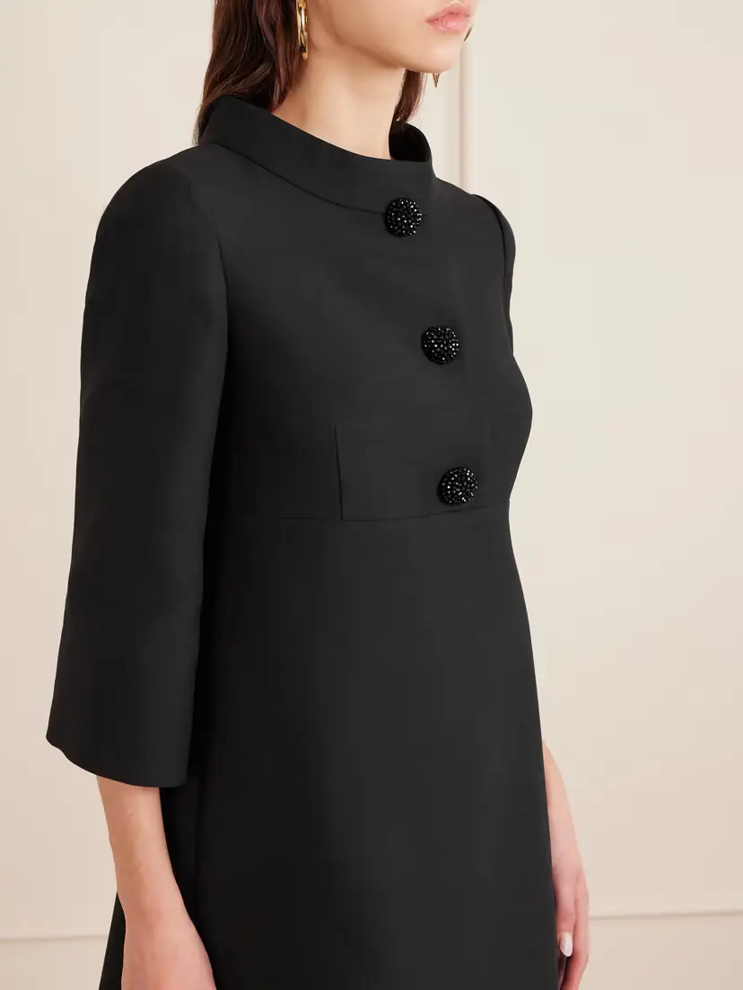 Valentino Garavani Embellished Wool And Silk-blend Crepe Mini Dress | Thumbnail 4 Valentino Garavani Embellished Wool And Silk-blend Crepe Mini Dress | Thumbnail 4