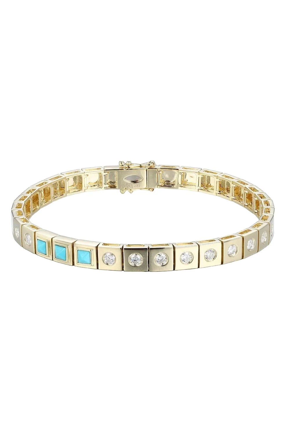 Type Jewelry Diamond Turquoise Leggo ID Bracelet
