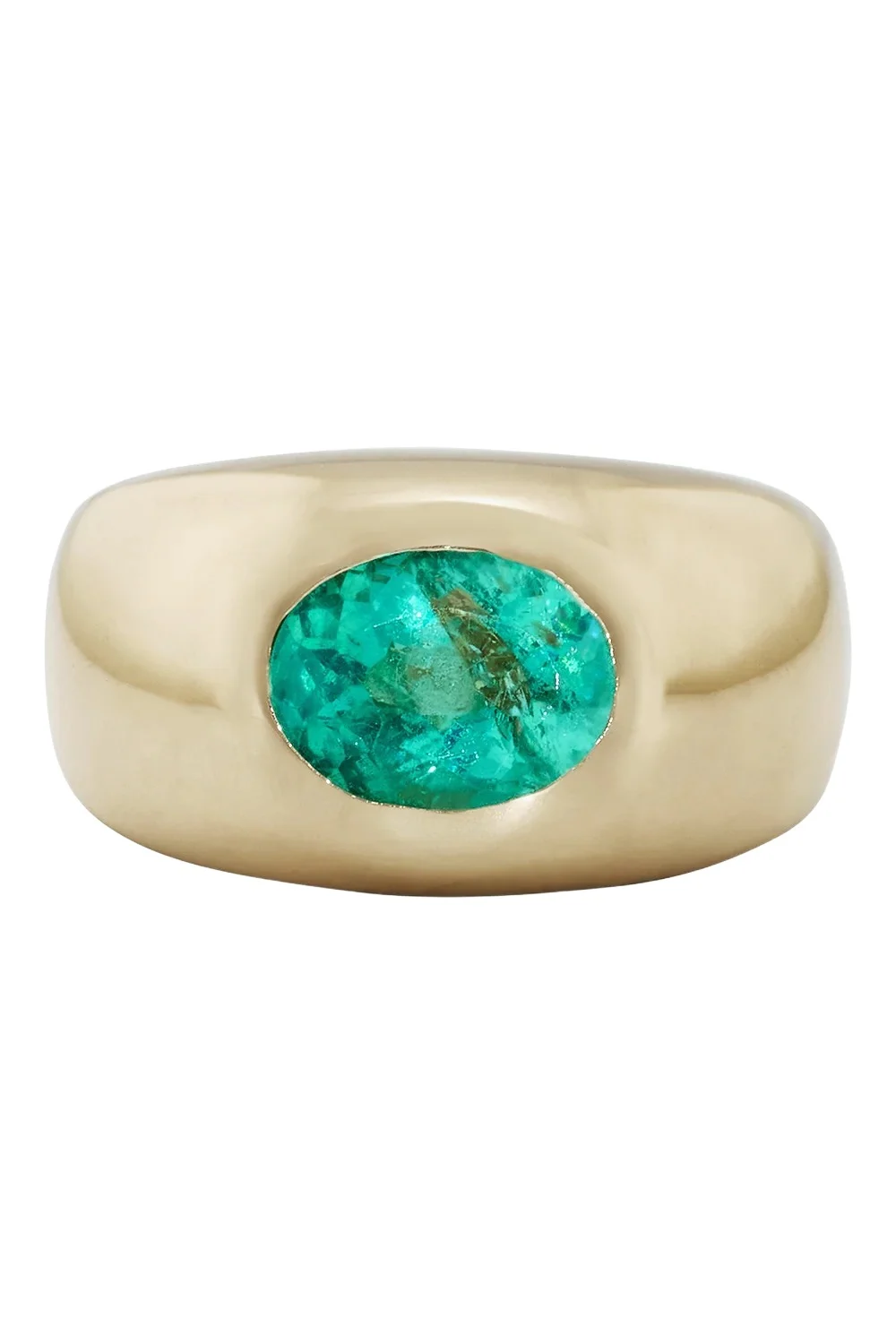 Emerald Oval Dome Ring