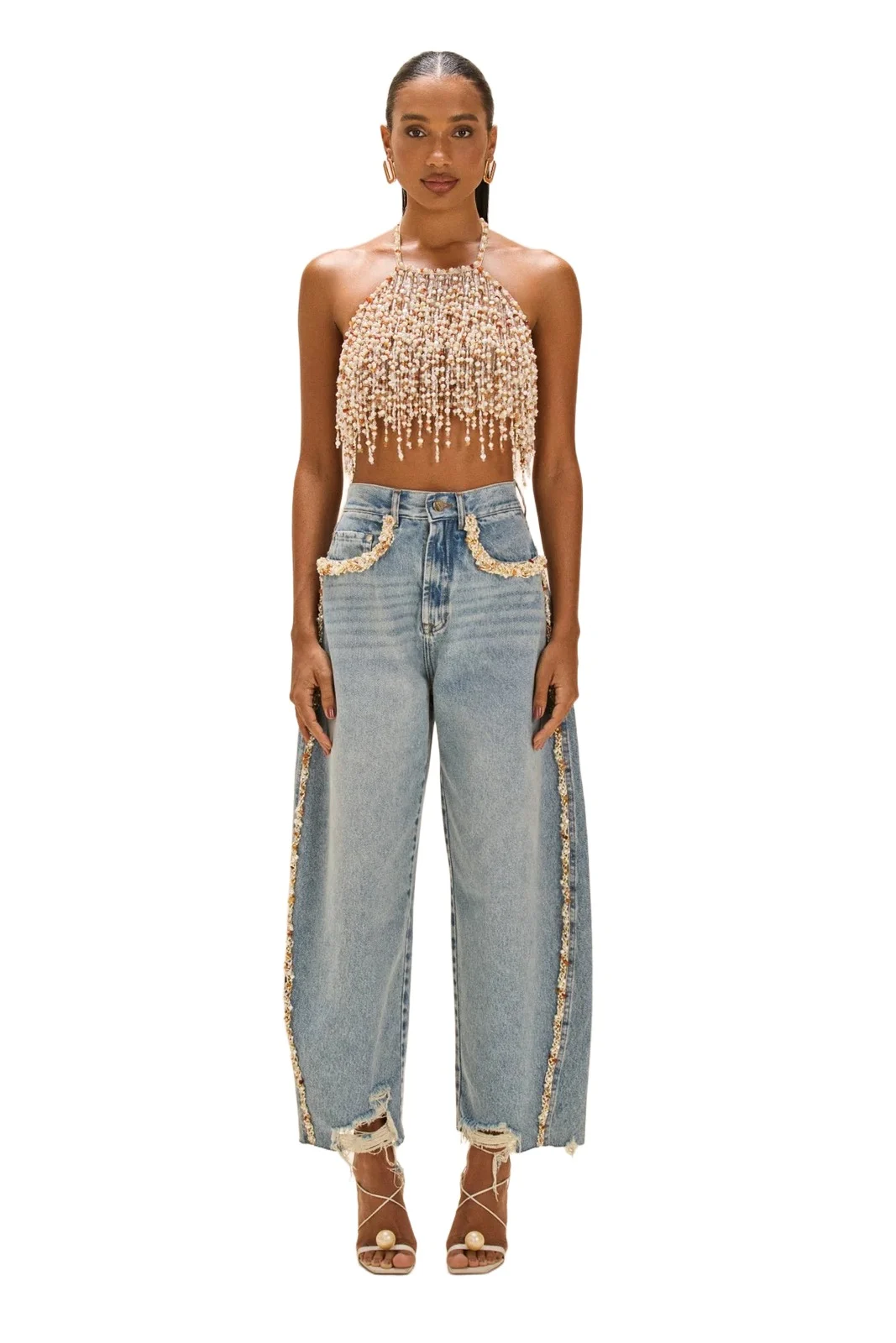 CAMILA COELHO BEADED DENIM PANT CAMILA COELHO BEADED DENIM PANT