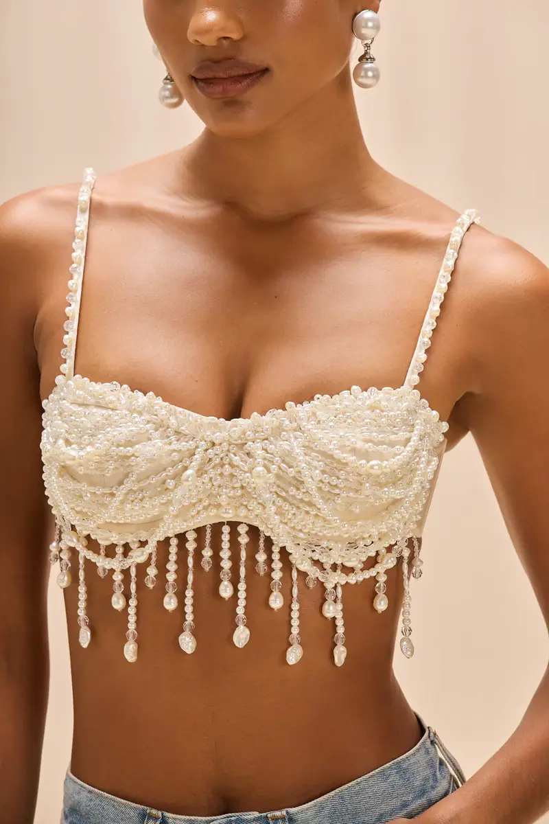 PatBo PEARL DUST EMBROIDERY BRA TOP | Thumbnail 3