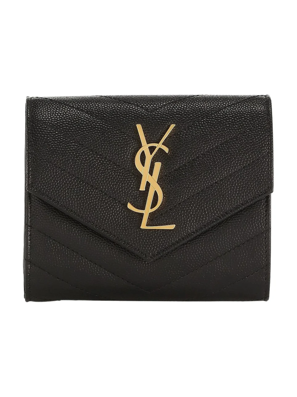 Saint Laurent Women's Logo Matelassé Leather Tri-Fold Wallet