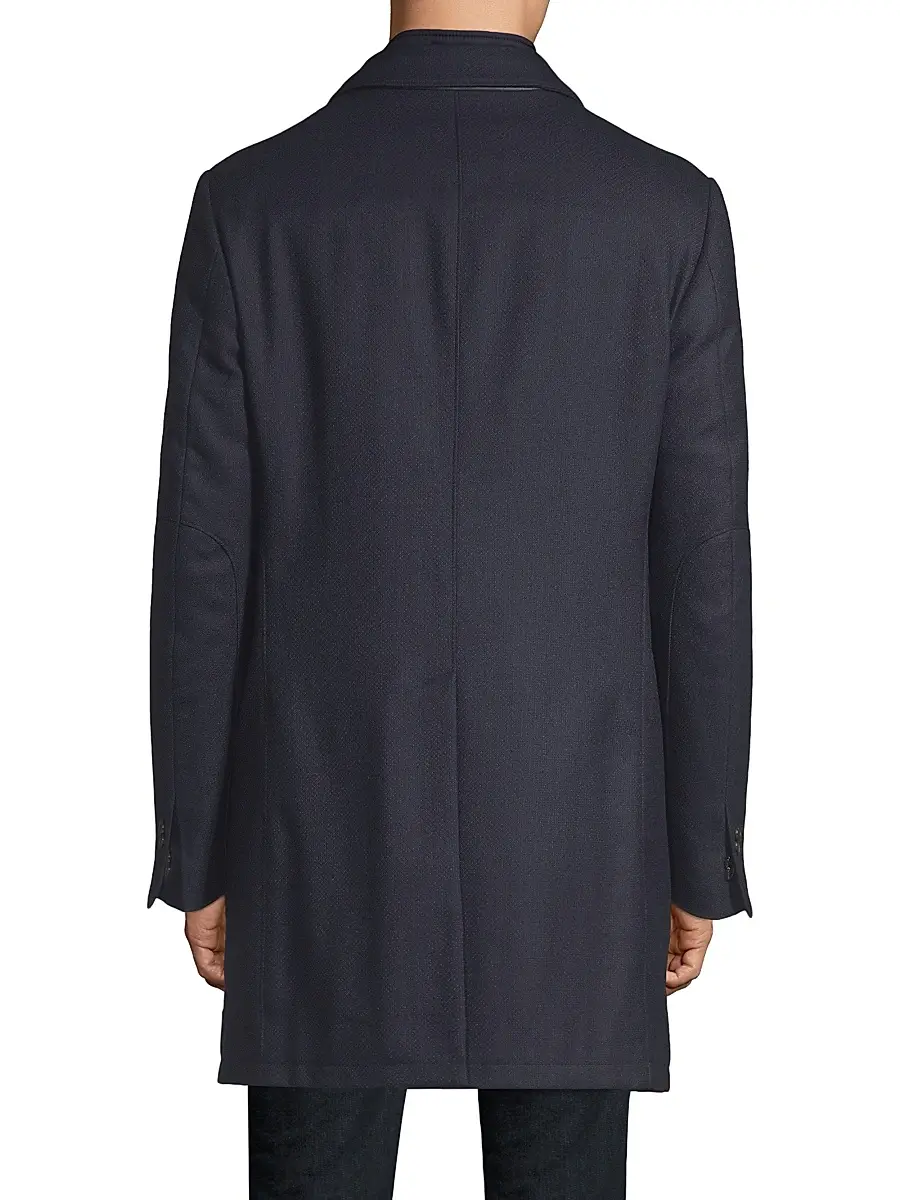 Corneliani Men's Wool Overcoat - Dark Blue | Thumbnail 5 Corneliani Men's Wool Overcoat - Dark Blue | Thumbnail 5