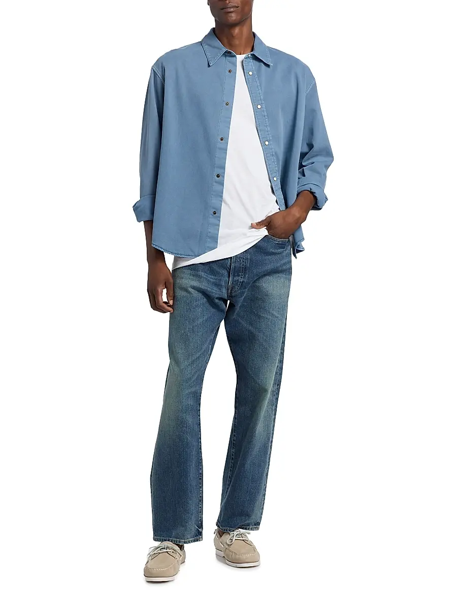 Frame Men's Classic Cotton Button-Front Shirt | Thumbnail 2 Frame Men's Classic Cotton Button-Front Shirt | Thumbnail 2