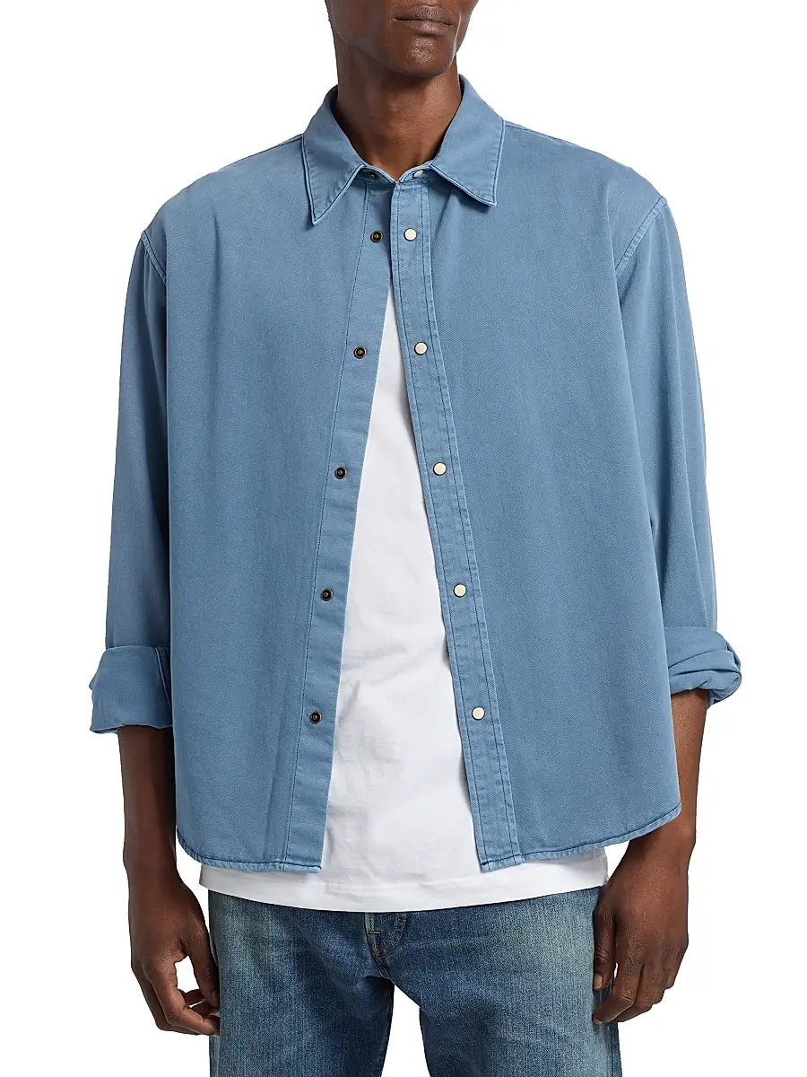 Frame Men's Classic Cotton Button-Front Shirt | Thumbnail 3 Frame Men's Classic Cotton Button-Front Shirt | Thumbnail 3