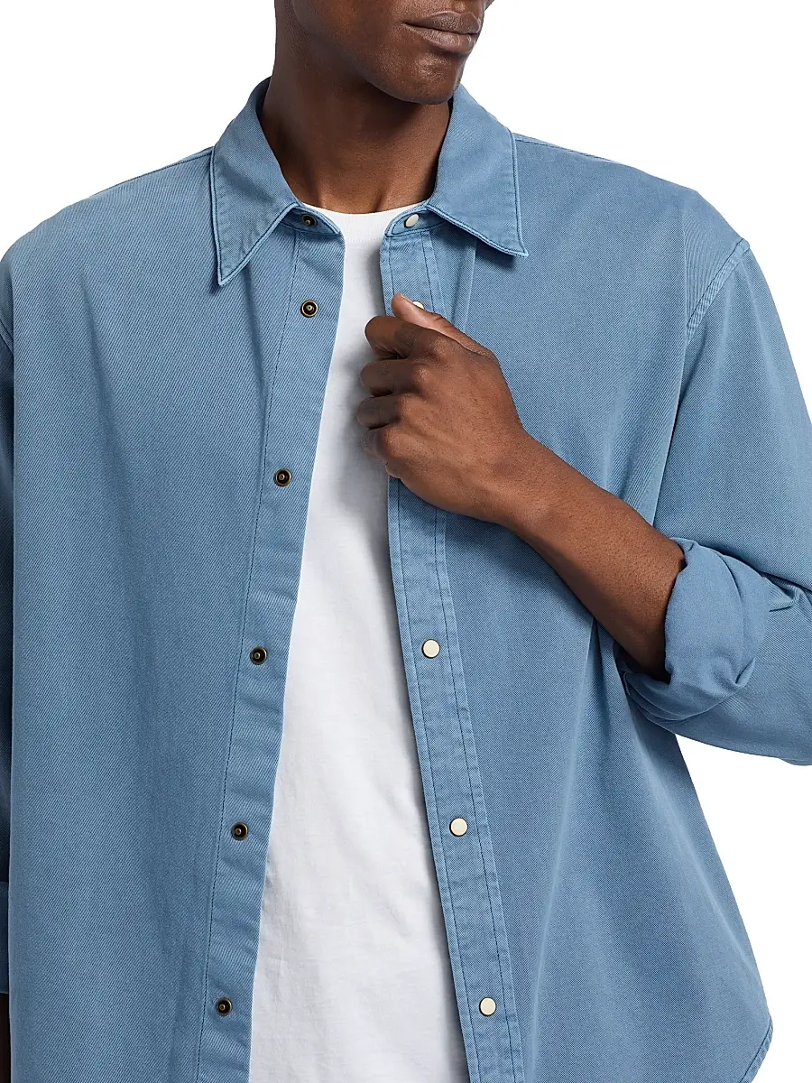 Frame Men's Classic Cotton Button-Front Shirt | Thumbnail 6 Frame Men's Classic Cotton Button-Front Shirt | Thumbnail 6