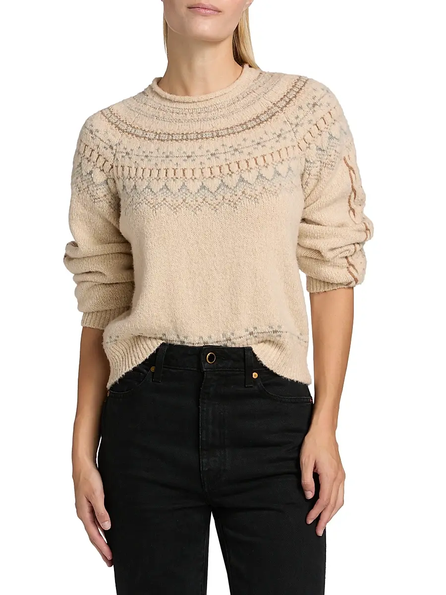 Guest in Residence Women's Cloud Chalet Crewneck Sweater - Sandstone Combo | Thumbnail 3 Guest in Residence Women's Cloud Chalet Crewneck Sweater - Sandstone Combo | Thumbnail 3