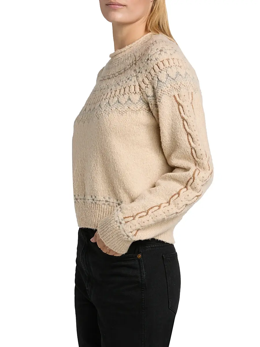 Guest in Residence Women's Cloud Chalet Crewneck Sweater - Sandstone Combo | Thumbnail 4 Guest in Residence Women's Cloud Chalet Crewneck Sweater - Sandstone Combo | Thumbnail 4