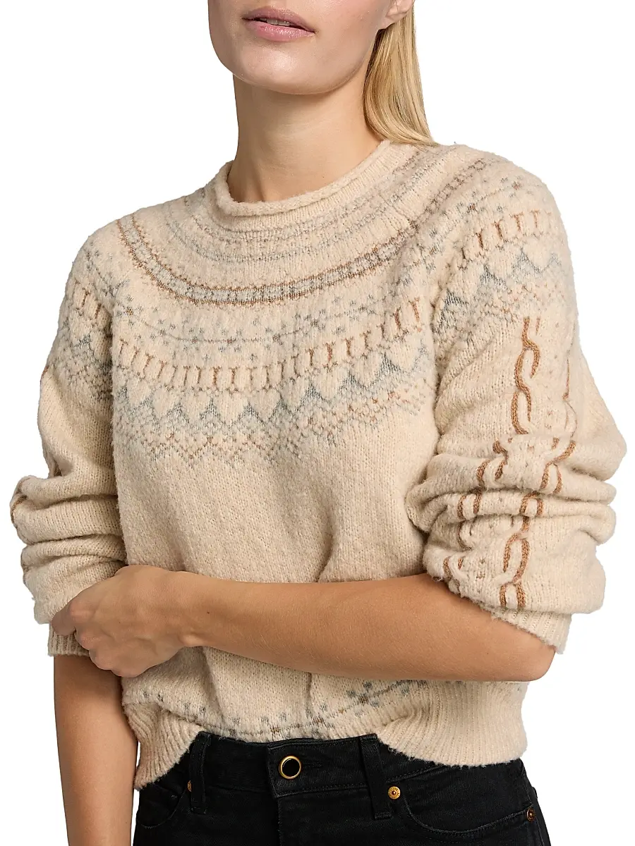 Guest in Residence Women's Cloud Chalet Crewneck Sweater - Sandstone Combo | Thumbnail 6 Guest in Residence Women's Cloud Chalet Crewneck Sweater - Sandstone Combo | Thumbnail 6