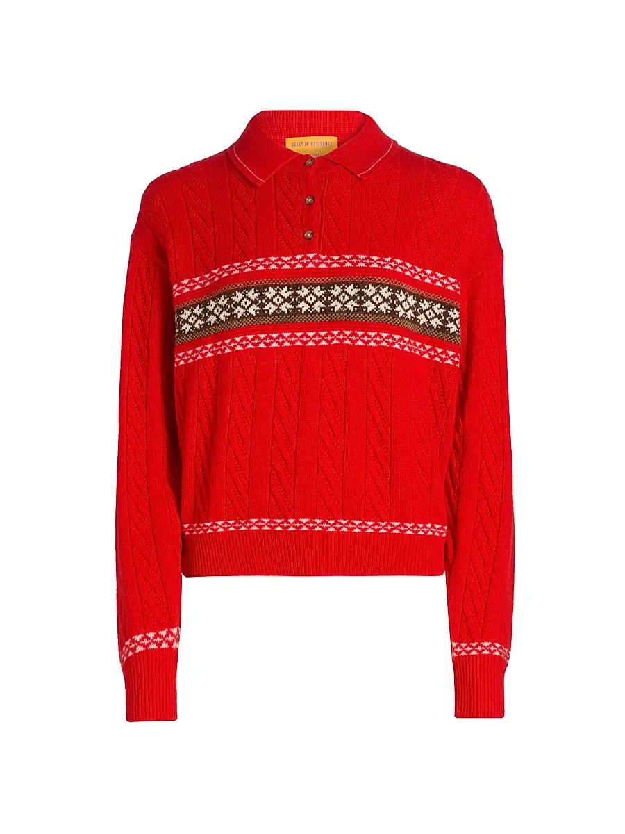 Women's Cable Collegiate Cashmere-Blend Sweater