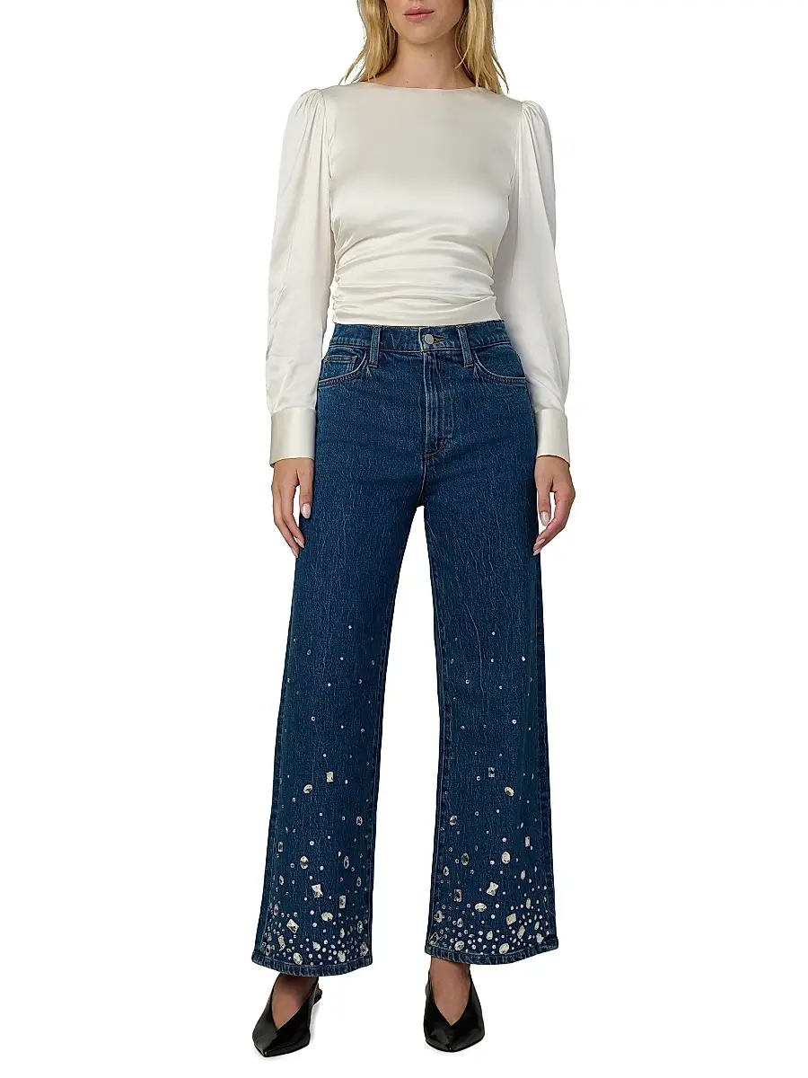 Joe's Jeans Women's The Marie Tie-Back Satin Blouse | Thumbnail 2 Joe's Jeans Women's The Marie Tie-Back Satin Blouse | Thumbnail 2