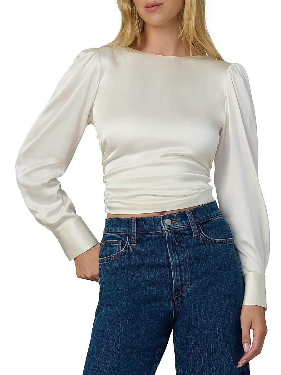 Joe's Jeans Women's The Marie Tie-Back Satin Blouse | Thumbnail 3 Joe's Jeans Women's The Marie Tie-Back Satin Blouse | Thumbnail 3