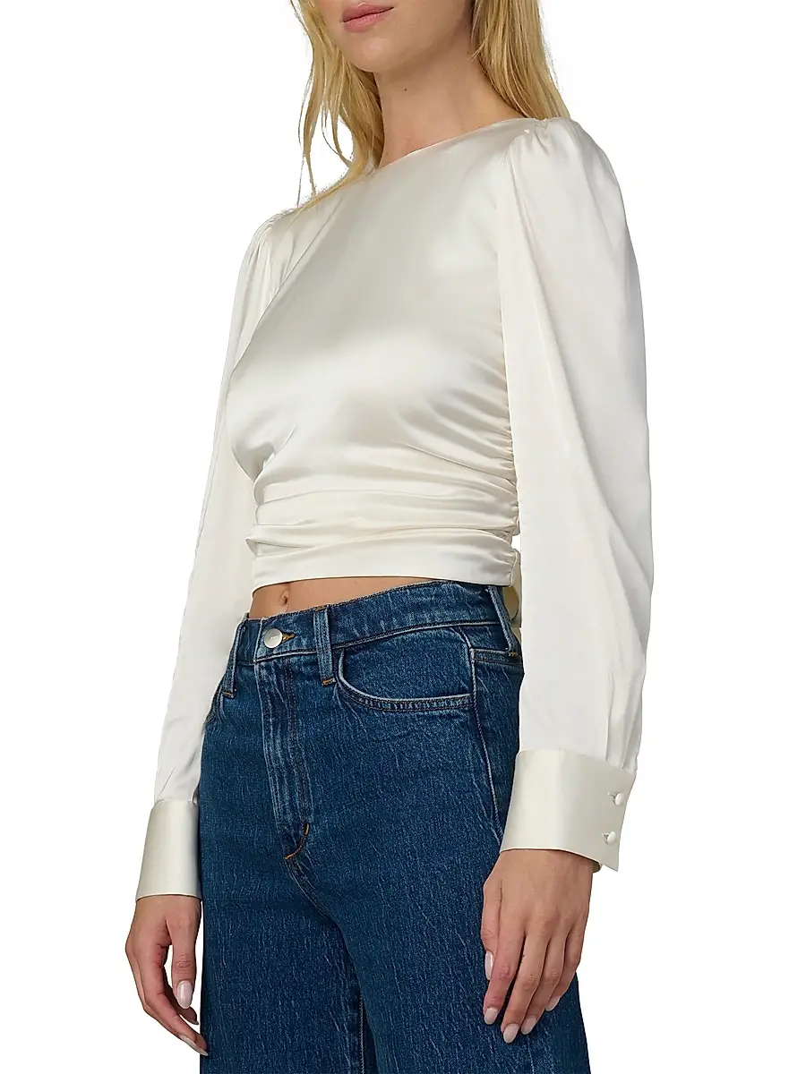 Joe's Jeans Women's The Marie Tie-Back Satin Blouse | Thumbnail 4 Joe's Jeans Women's The Marie Tie-Back Satin Blouse | Thumbnail 4