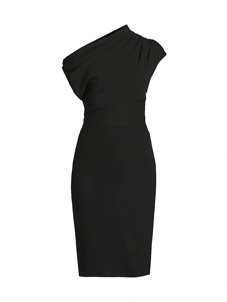 Aidan Mattox Women's Crepe Jersey One-Shoulder Midi-Dress - Black | Image 1 Aidan Mattox Women's Crepe Jersey One-Shoulder Midi-Dress - Black | Image 1
