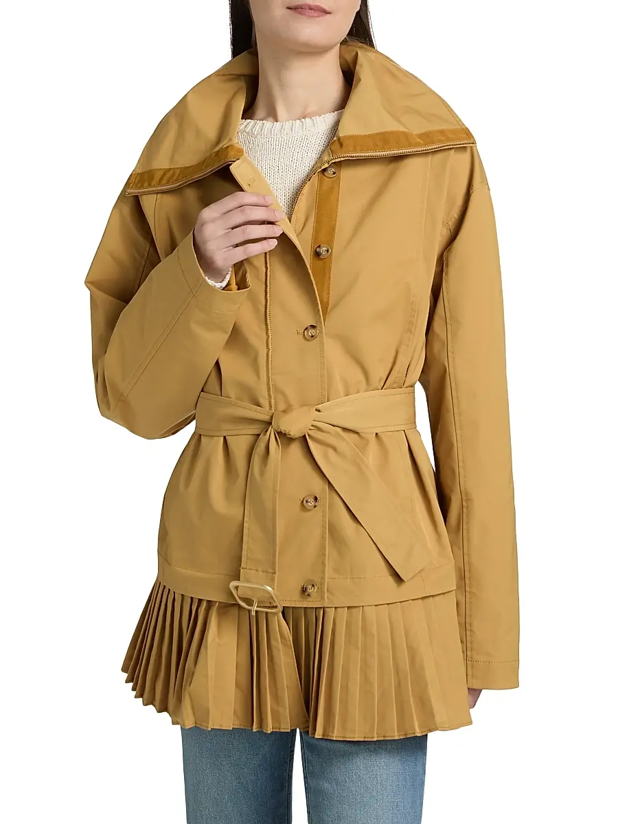 Ulla Johnson Women's Lison Pleated Belted Jacket - Almond | Thumbnail 6 Ulla Johnson Women's Lison Pleated Belted Jacket - Almond | Thumbnail 6