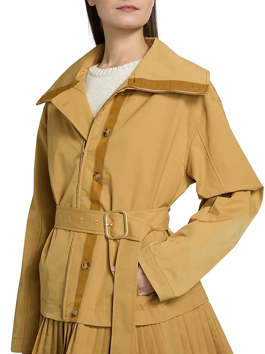 Ulla Johnson Women's Lison Pleated Belted Jacket - Almond | Thumbnail 7 Ulla Johnson Women's Lison Pleated Belted Jacket - Almond | Thumbnail 7
