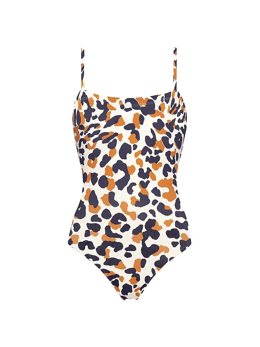 Women's Néréides Printed One-Piece Swimsuit - Sable Fin