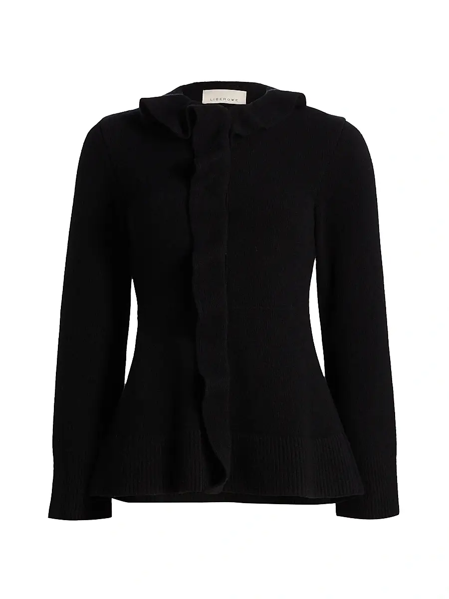 LIBEROWE Women's Queen Wool Ruffle Cardigan
