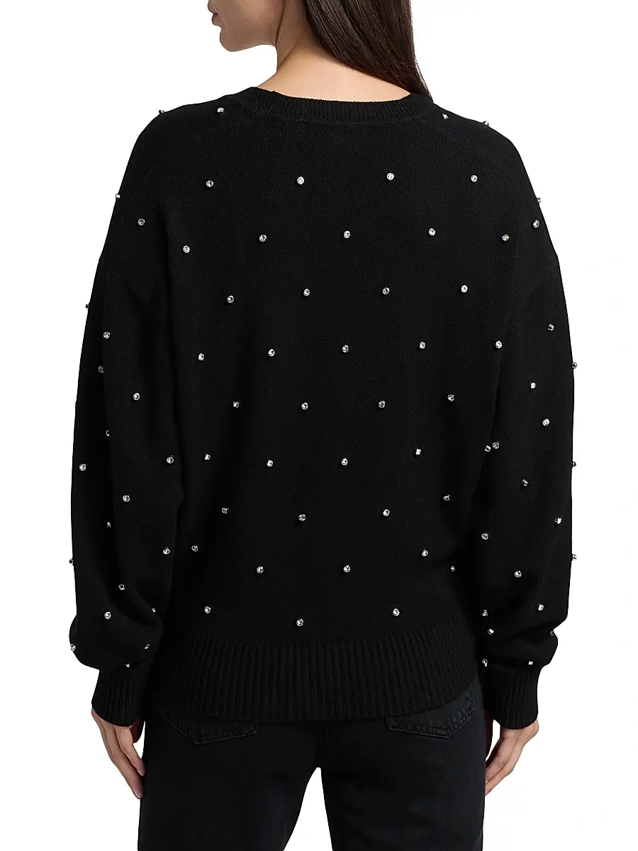 Ronny Kobo Women's Corin Crystal-Embellished V-Neck Sweater | Thumbnail 5 Ronny Kobo Women's Corin Crystal-Embellished V-Neck Sweater | Thumbnail 5
