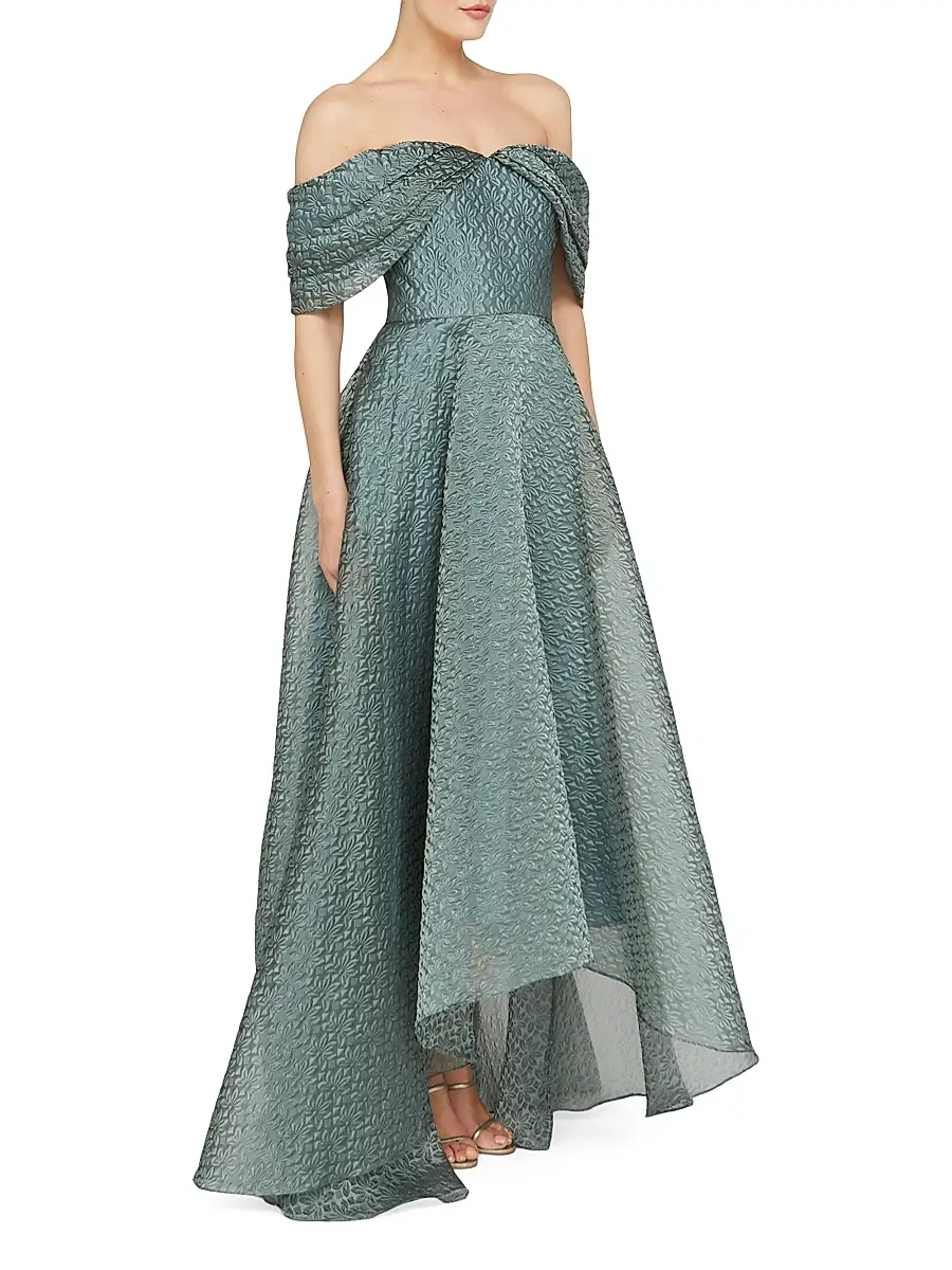 THEIA Women's Elysia Cloud Jacquard Off-the-Shoulder Gown | Thumbnail 6 THEIA Women's Elysia Cloud Jacquard Off-the-Shoulder Gown | Thumbnail 6