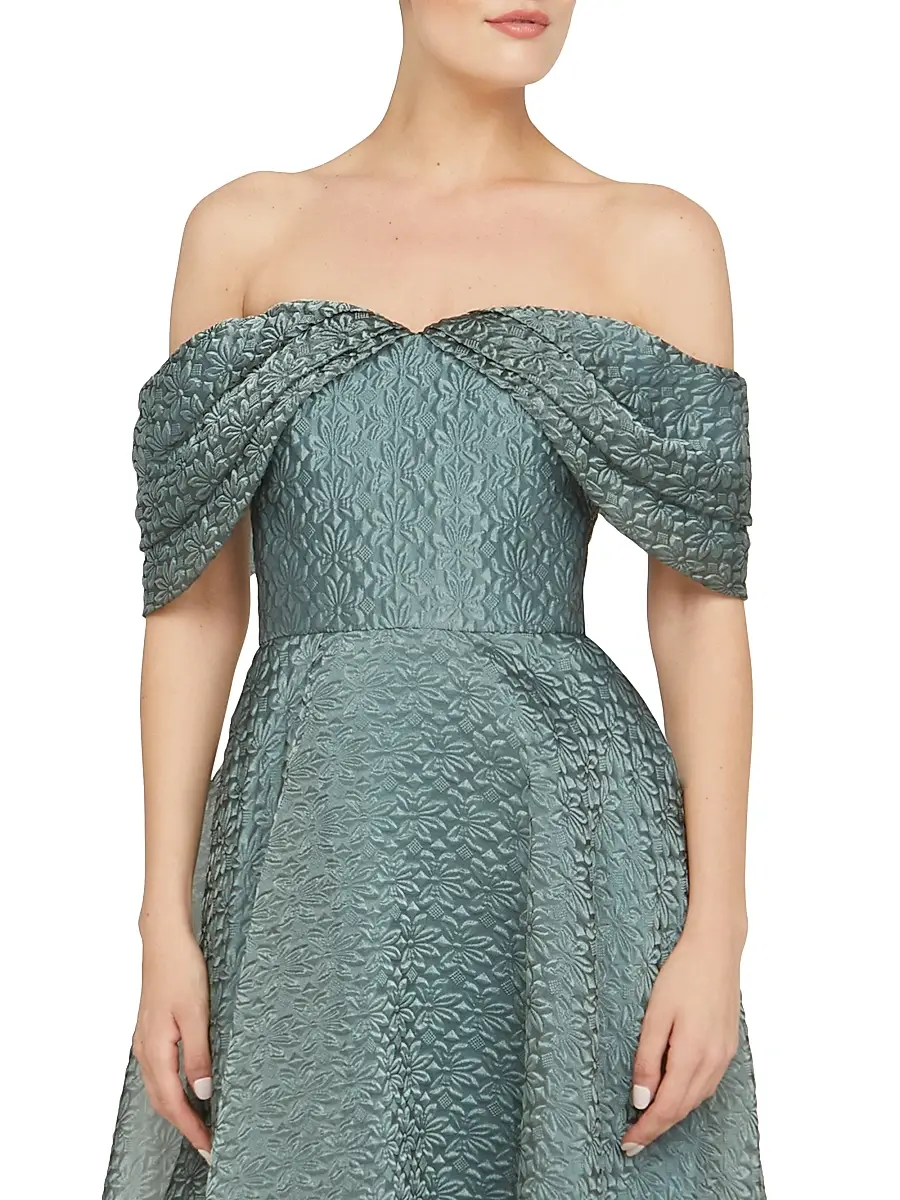 THEIA Women's Elysia Cloud Jacquard Off-the-Shoulder Gown | Thumbnail 7 THEIA Women's Elysia Cloud Jacquard Off-the-Shoulder Gown | Thumbnail 7