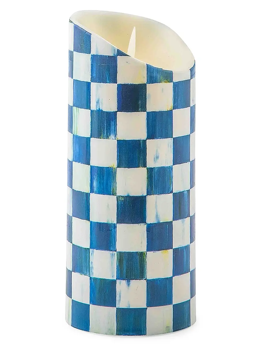 MacKenzie-Childs Royal Check Flickering Pillar Candle | Thumbnail 2 MacKenzie-Childs Royal Check Flickering Pillar Candle | Thumbnail 2