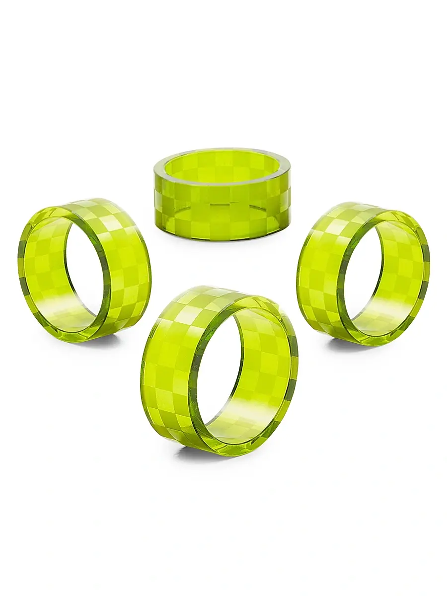 MacKenzie-Childs Check 4-Piece Glass Napkin Ring Set | Thumbnail 3 MacKenzie-Childs Check 4-Piece Glass Napkin Ring Set | Thumbnail 3