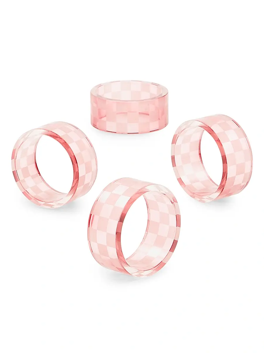MacKenzie-Childs 4-Piece Check Glass Napkin Ring Set | Thumbnail 3 MacKenzie-Childs 4-Piece Check Glass Napkin Ring Set | Thumbnail 3