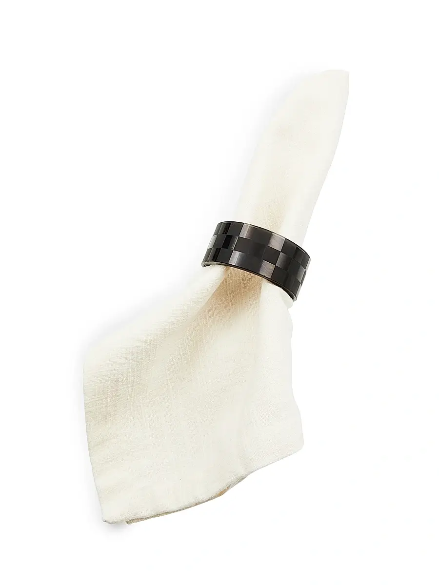 MacKenzie-Childs Check 4-Piece Glass Napkin Ring Set | Thumbnail 2 MacKenzie-Childs Check 4-Piece Glass Napkin Ring Set | Thumbnail 2