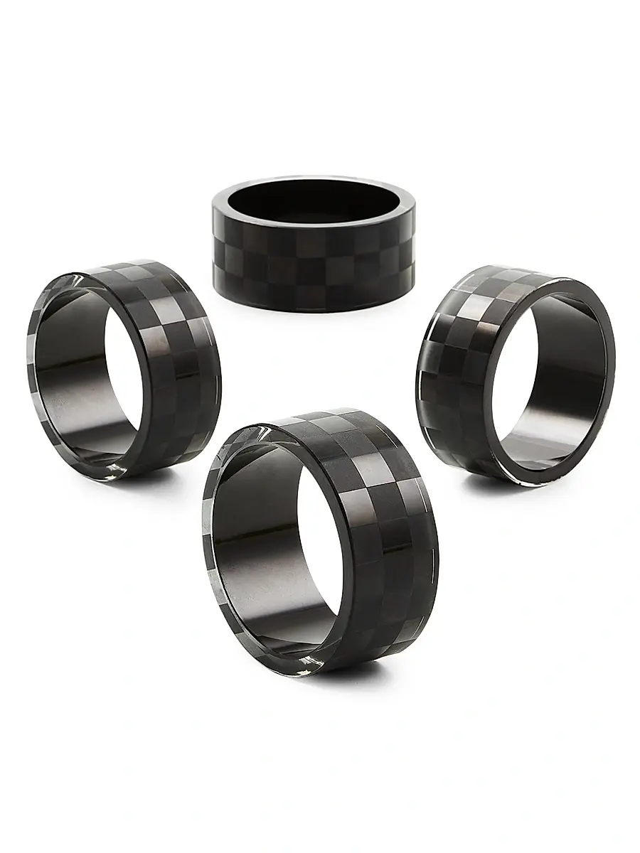 MacKenzie-Childs Check 4-Piece Glass Napkin Ring Set | Thumbnail 3 MacKenzie-Childs Check 4-Piece Glass Napkin Ring Set | Thumbnail 3