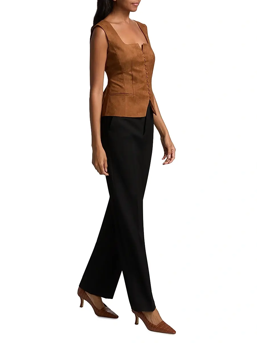 Toccin Women's Ariana Faux-Suede Button-Front Top | Thumbnail 2 Toccin Women's Ariana Faux-Suede Button-Front Top | Thumbnail 2
