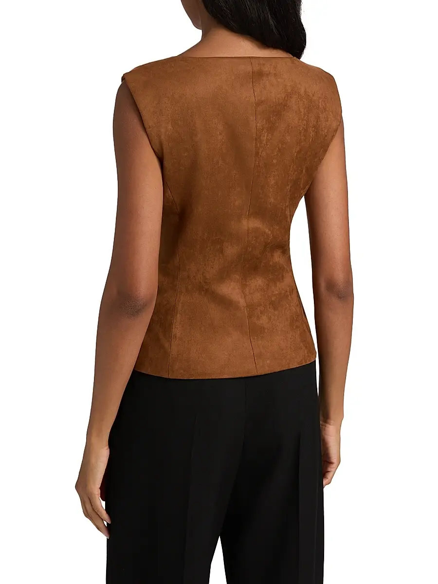 Toccin Women's Ariana Faux-Suede Button-Front Top | Thumbnail 5 Toccin Women's Ariana Faux-Suede Button-Front Top | Thumbnail 5