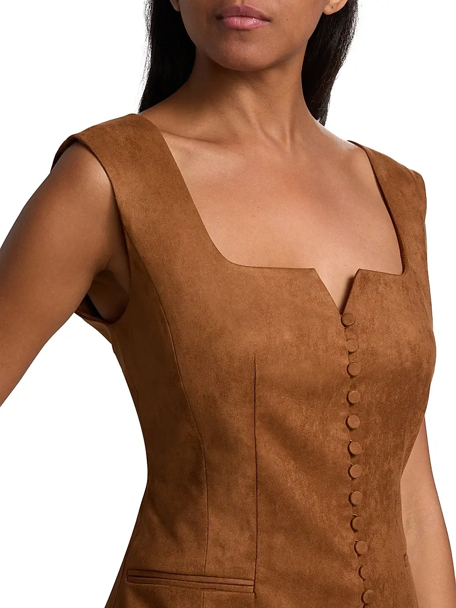 Toccin Women's Ariana Faux-Suede Button-Front Top | Thumbnail 6 Toccin Women's Ariana Faux-Suede Button-Front Top | Thumbnail 6