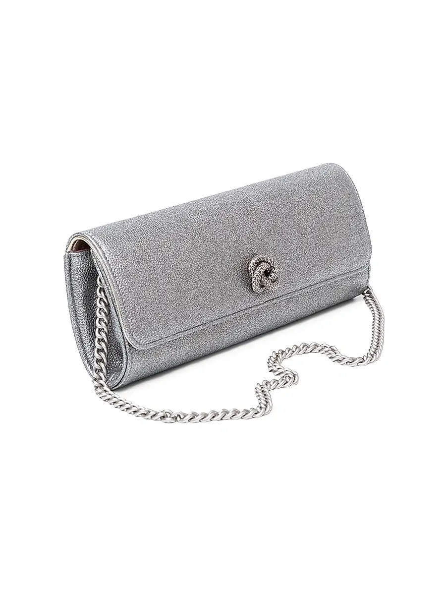 MICHELLE WILHITE Women's Mini Robbie Metallic Flap Clutch | Thumbnail 2