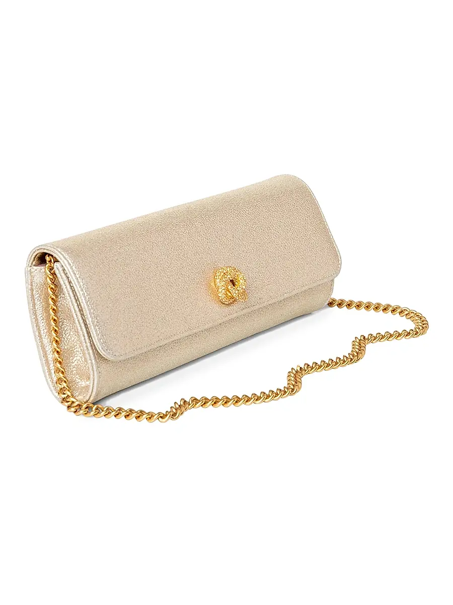 MICHELLE WILHITE Women's Mini Robbie Metallic Flap Clutch | Thumbnail 2 MICHELLE WILHITE Women's Mini Robbie Metallic Flap Clutch | Thumbnail 2