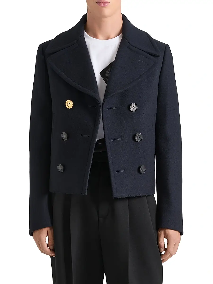 Givenchy Men's Cropped Peacoat in Wool | Thumbnail 2 Givenchy Men's Cropped Peacoat in Wool | Thumbnail 2