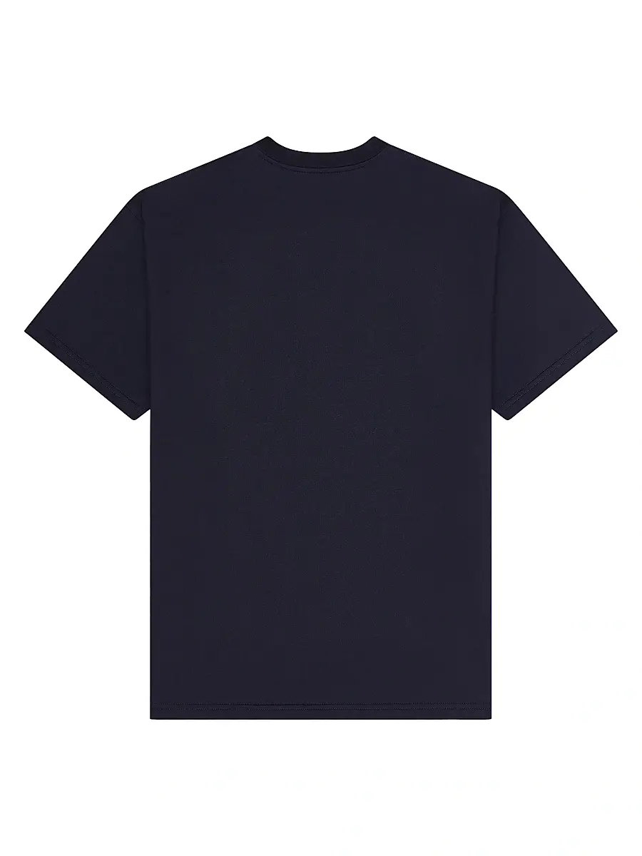Givenchy Men's T-Shirt in Cotton and Silk with Paris Jacquard - Dark Navy | Thumbnail 2